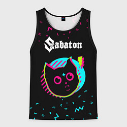 Майка-безрукавка мужская Sabaton - rock star cat, цвет: 3D-черный