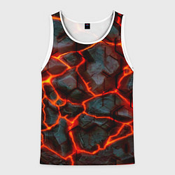 Майка-безрукавка мужская Трещины лавы, цвет: 3D-белый
