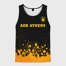 Майка-безрукавка мужская AEK Athens - gold gradient посередине, цвет: 3D-черный