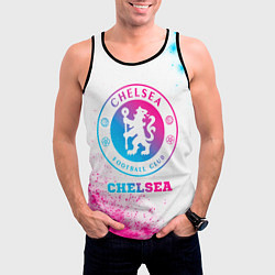 Майка-безрукавка мужская Chelsea neon gradient style, цвет: 3D-черный — фото 2