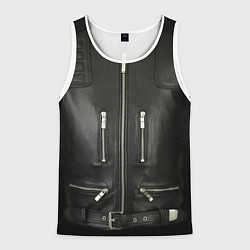 Майка-безрукавка мужская Terminator first - leather jacket, цвет: 3D-белый