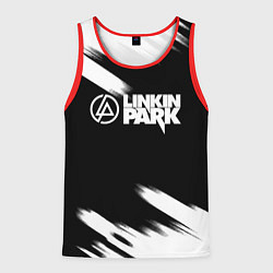 Майка-безрукавка мужская Linkin park рок бенд краски, цвет: 3D-красный