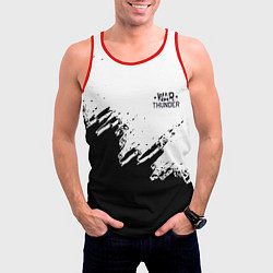 Майка-безрукавка мужская Warthunder чёрно белые краски гейм, цвет: 3D-красный — фото 2