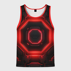 Майка-безрукавка мужская Nvidia style black and red neon, цвет: 3D-красный