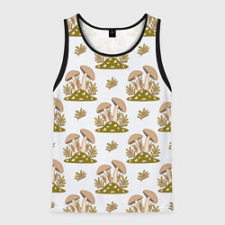 Майка-безрукавка мужская Грибы и веточки, цвет: 3D-черный