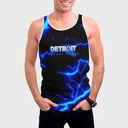 Майка-безрукавка мужская Detroit become human storm, цвет: 3D-белый — фото 2
