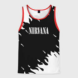 Майка-безрукавка мужская Nirvana текстура огонь, цвет: 3D-красный