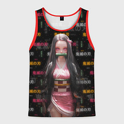 Майка-безрукавка мужская Nezuko Kamado - Клинок, рассекающий демонов, цвет: 3D-красный