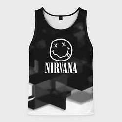 Майка-безрукавка мужская Nirvana текстура рок, цвет: 3D-черный
