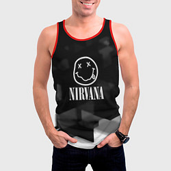 Майка-безрукавка мужская Nirvana текстура рок, цвет: 3D-красный — фото 2