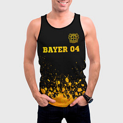 Майка-безрукавка мужская Bayer 04 - gold gradient посередине, цвет: 3D-черный — фото 2