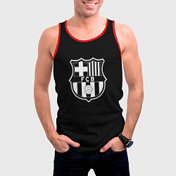 Майка-безрукавка мужская Barcelona fc club белое лого, цвет: 3D-красный — фото 2