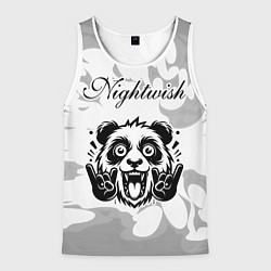 Майка-безрукавка мужская Nightwish рок панда на светлом фоне, цвет: 3D-белый