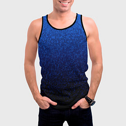 Майка-безрукавка мужская Градиент мелкая мозаика сине-чёрный, цвет: 3D-черный — фото 2