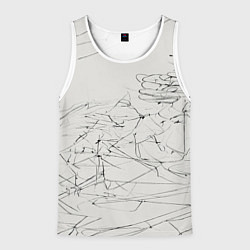 Майка-безрукавка мужская Каракули, цвет: 3D-белый
