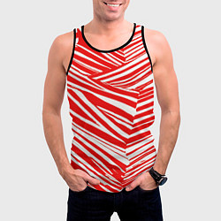 Майка-безрукавка мужская Упавшая полоска, цвет: 3D-черный — фото 2