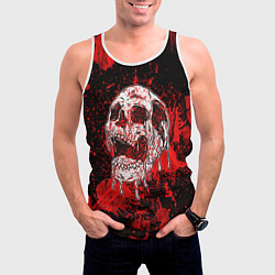 Майка-безрукавка мужская Bloody skull, цвет: 3D-белый — фото 2