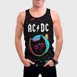 Майка-безрукавка мужская AC DC - rock star cat, цвет: 3D-черный — фото 2