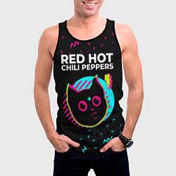Майка-безрукавка мужская Red Hot Chili Peppers - rock star cat, цвет: 3D-черный — фото 2