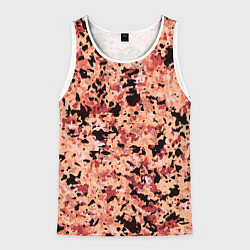 Майка-безрукавка мужская Абстракция персиковый пятнистый, цвет: 3D-белый
