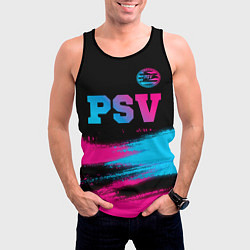 Майка-безрукавка мужская PSV - neon gradient посередине, цвет: 3D-черный — фото 2