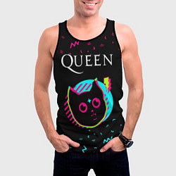 Майка-безрукавка мужская Queen - rock star cat, цвет: 3D-черный — фото 2