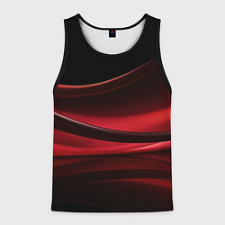 Майка-безрукавка мужская Темная красная абстракция на черном фоне, цвет: 3D-черный