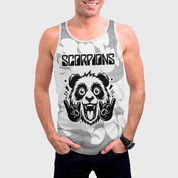 Майка-безрукавка мужская Scorpions рок панда на светлом фоне, цвет: 3D-белый — фото 2