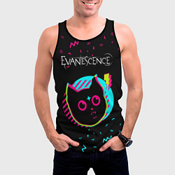 Майка-безрукавка мужская Evanescence - rock star cat, цвет: 3D-черный — фото 2