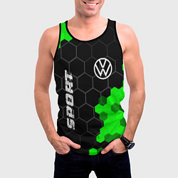 Майка-безрукавка мужская Volkswagen green sport hexagon, цвет: 3D-черный — фото 2