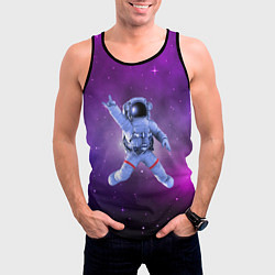 Майка-безрукавка мужская Космический рок eee космонавт, цвет: 3D-черный — фото 2