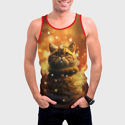 Майка-безрукавка мужская Толстый кот - Экзот, цвет: 3D-красный — фото 2