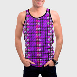 Майка-безрукавка мужская Фиолетовые плитки, цвет: 3D-черный — фото 2