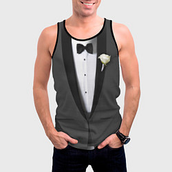 Майка-безрукавка мужская Смокинг на свадьбу, цвет: 3D-черный — фото 2