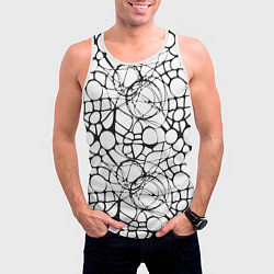 Майка-безрукавка мужская Абстрактный нейрографический узор, цвет: 3D-белый — фото 2