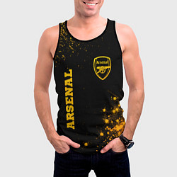 Майка-безрукавка мужская Arsenal - gold gradient вертикально, цвет: 3D-черный — фото 2