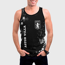 Майка-безрукавка мужская Aston Villa sport на темном фоне вертикально, цвет: 3D-черный — фото 2