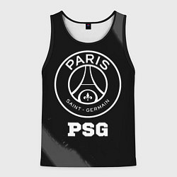 Майка-безрукавка мужская PSG sport на темном фоне, цвет: 3D-черный