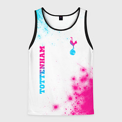 Майка-безрукавка мужская Tottenham neon gradient style вертикально, цвет: 3D-черный