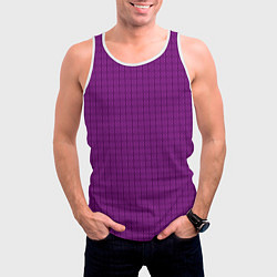 Майка-безрукавка мужская Ярко-фиолетовый однотонный с рисуноком, цвет: 3D-белый — фото 2