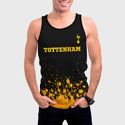 Майка-безрукавка мужская Tottenham - gold gradient посередине, цвет: 3D-черный — фото 2