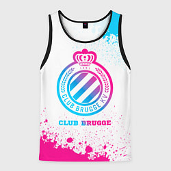 Майка-безрукавка мужская Club Brugge neon gradient style, цвет: 3D-черный