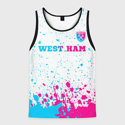 Майка-безрукавка мужская West Ham neon gradient style посередине, цвет: 3D-черный