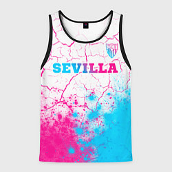 Майка-безрукавка мужская Sevilla neon gradient style посередине, цвет: 3D-черный