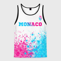 Майка-безрукавка мужская Monaco neon gradient style посередине, цвет: 3D-черный