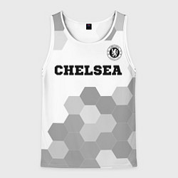 Майка-безрукавка мужская Chelsea sport на светлом фоне посередине, цвет: 3D-белый