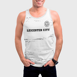 Майка-безрукавка мужская Leicester City sport на светлом фоне посередине, цвет: 3D-белый — фото 2