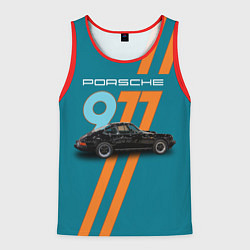 Майка-безрукавка мужская Порше немецкий спорткар, цвет: 3D-красный