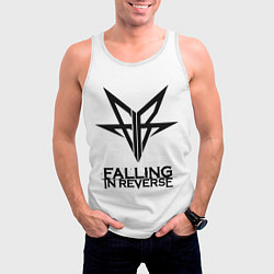 Майка-безрукавка мужская Falling in Reverse band logo, цвет: 3D-белый — фото 2