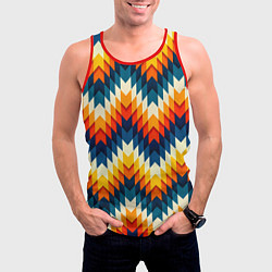 Майка-безрукавка мужская Этнический орнамент афро, цвет: 3D-красный — фото 2